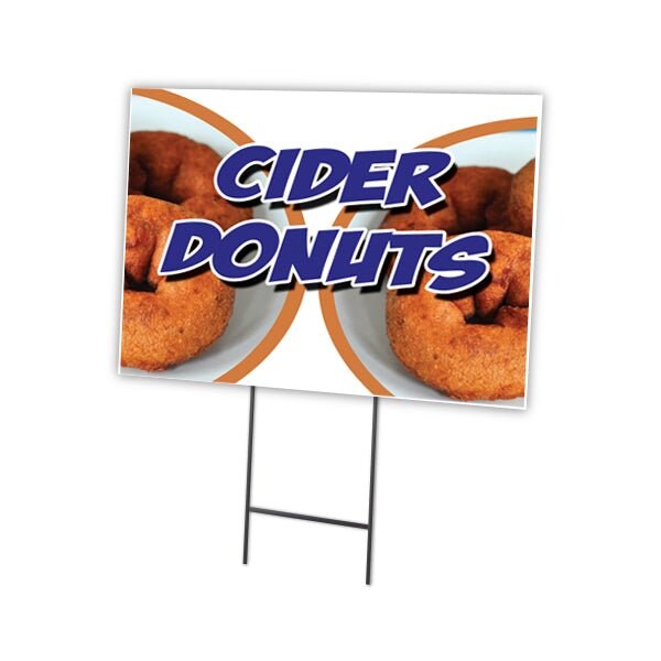 Signmission Cider Donuts Yard Sign & Stake outdoor plastic coroplast window, C-1824 Cider Donuts C-1824 Cider Donuts - main